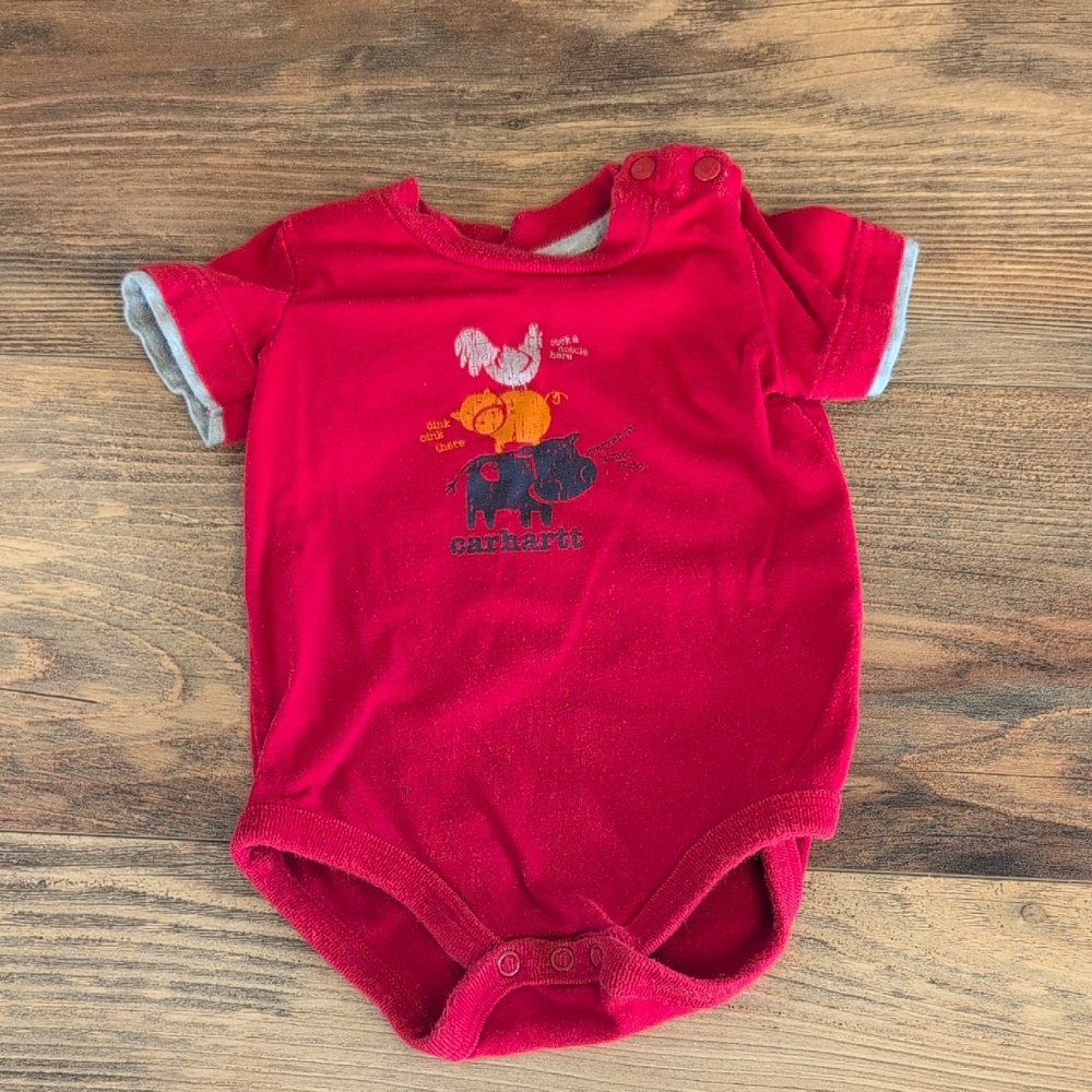 Carhartt Red Kids One Piece Animal  Outfit 6M                M509